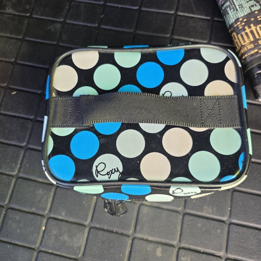 Vintage Roxy Hearts Make Up Case blue pokadots - Picture 2 of 13